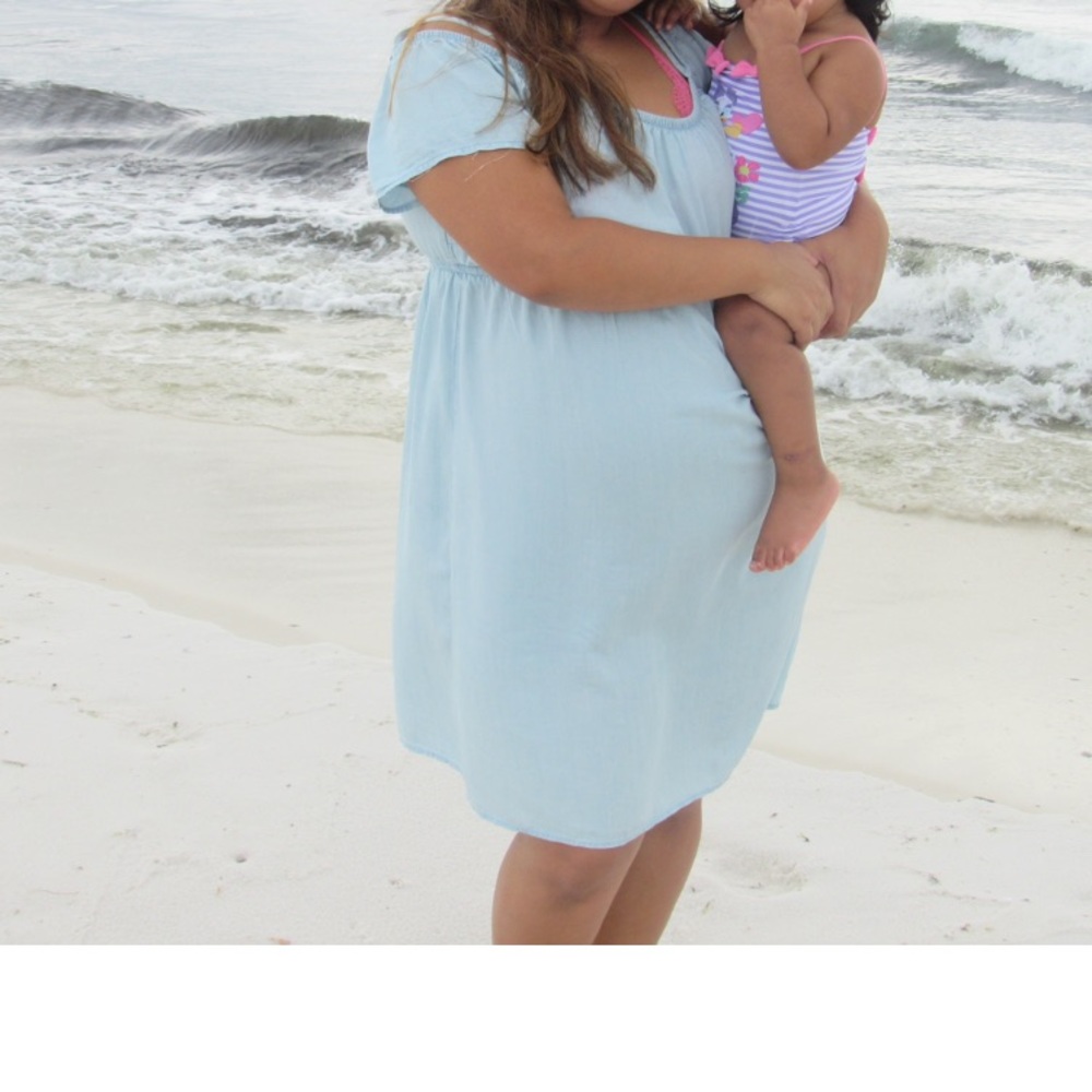 Chambray Maternity Dress